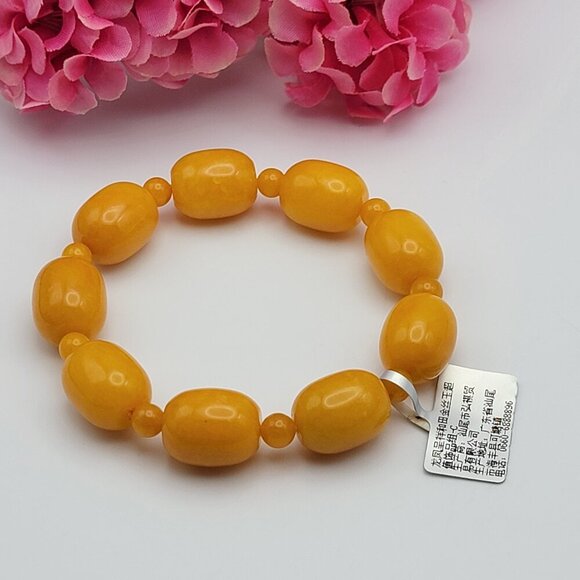Chinese Golden Silk Jade Bracelet 7